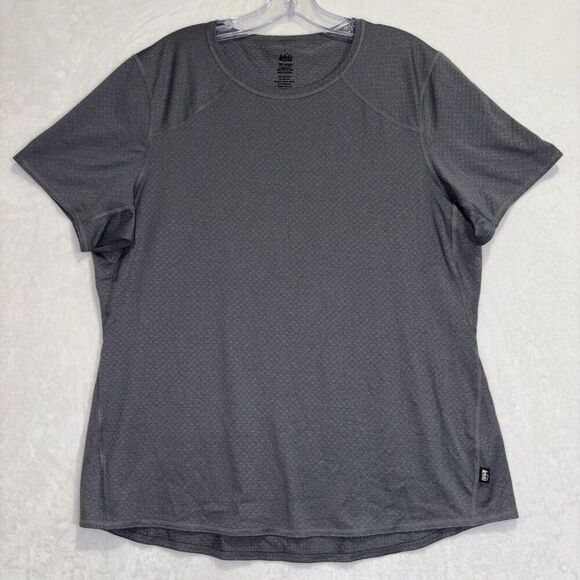 REI Co-op Women’s Lightweight Base Layer Crew Top Short Sleeve Gray Plus Size XL - Picture 1 of 15